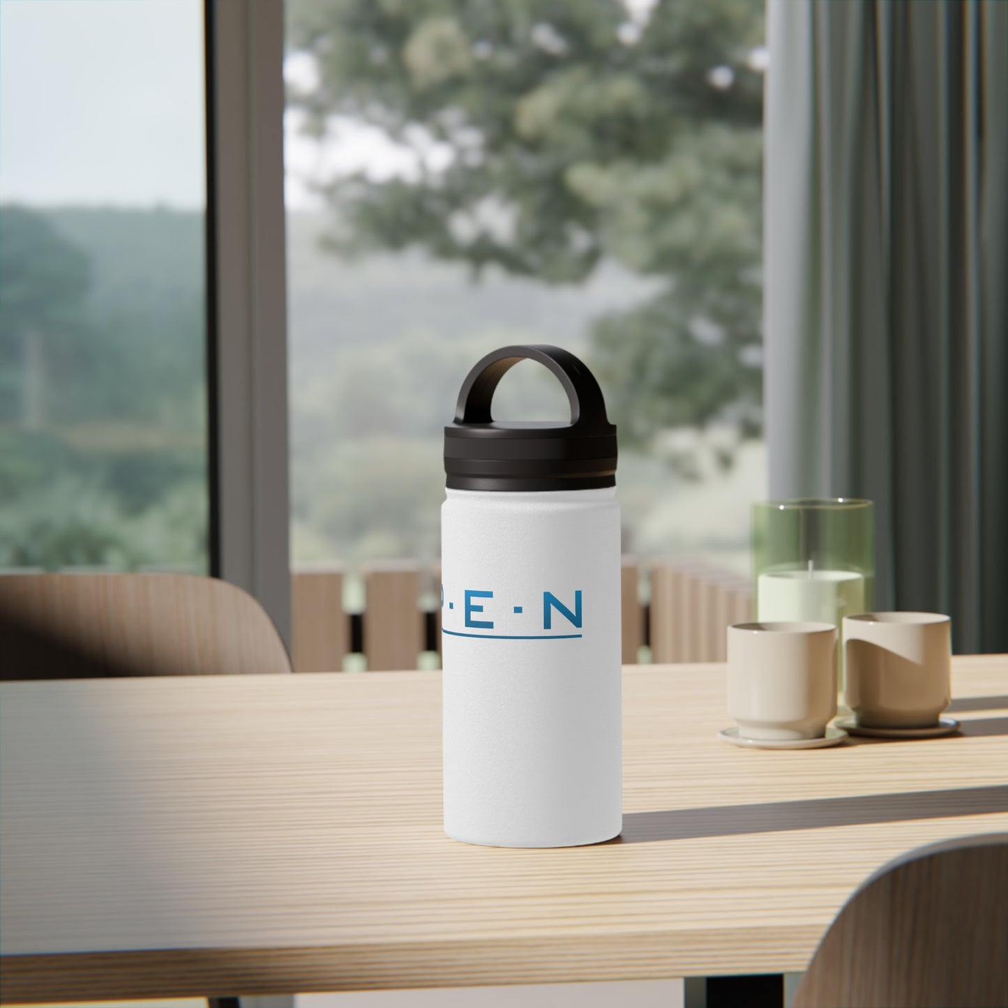 Stainless Steel Water Bottle, Handle Lid - Pen