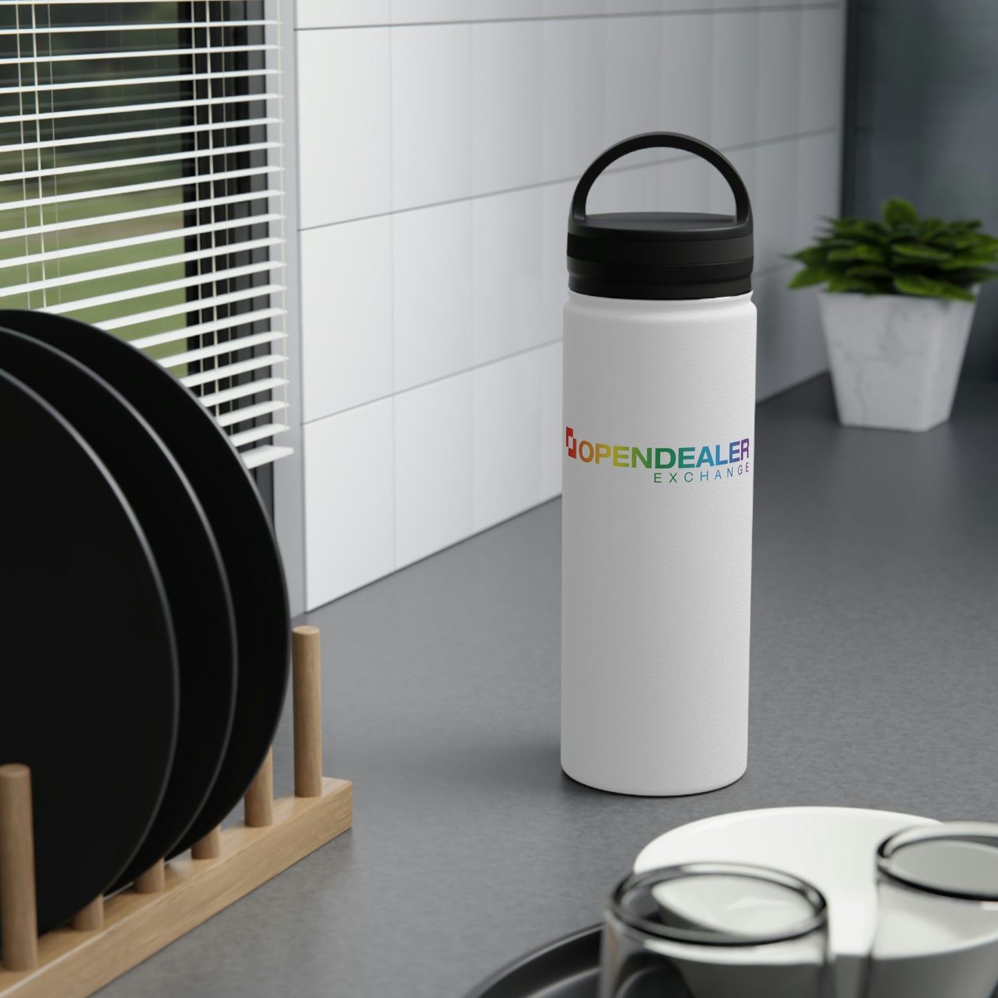 Stainless Steel Water Bottle, Handle Lid - Pride