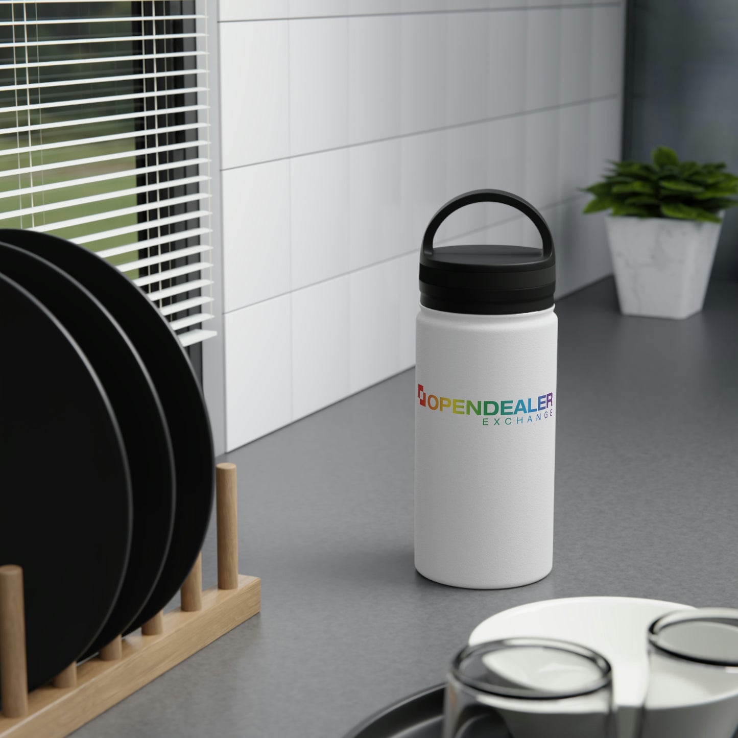 Stainless Steel Water Bottle, Handle Lid - Pride