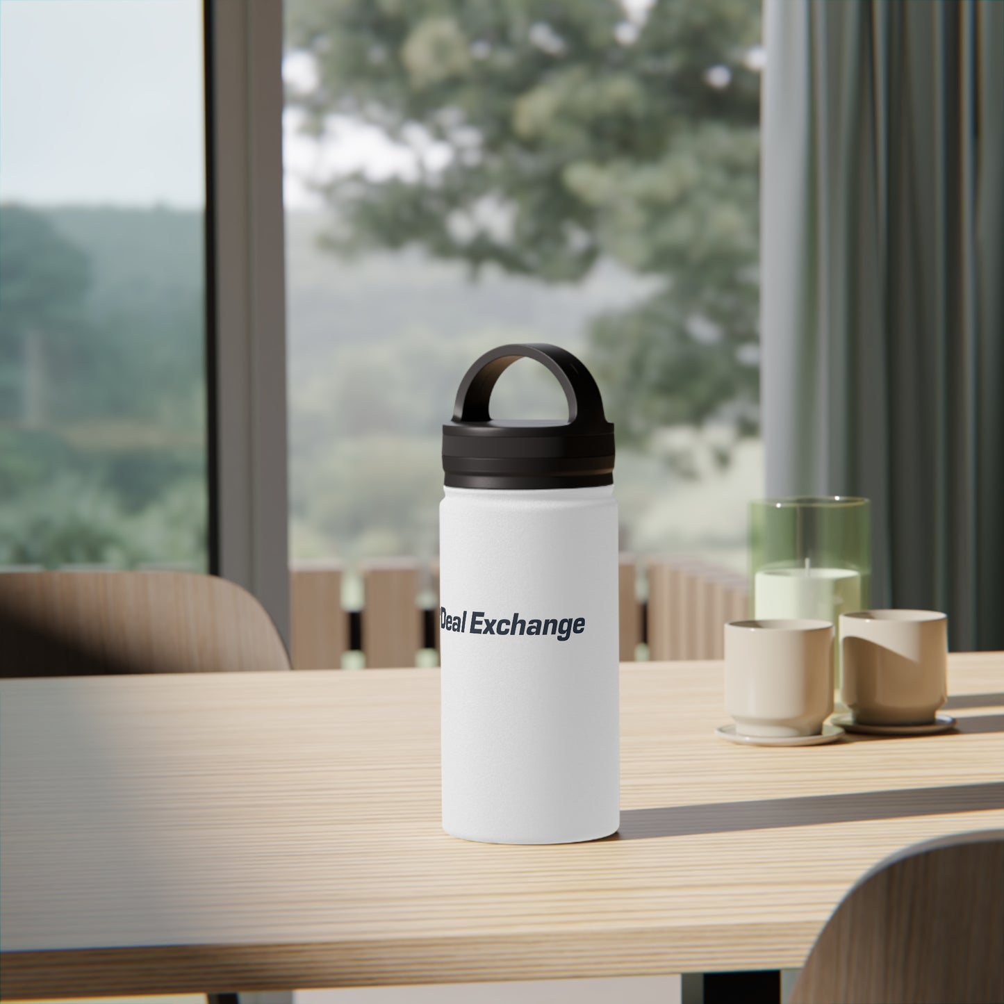 Stainless Steel Water Bottle, Handle Lid - Deal Exchange