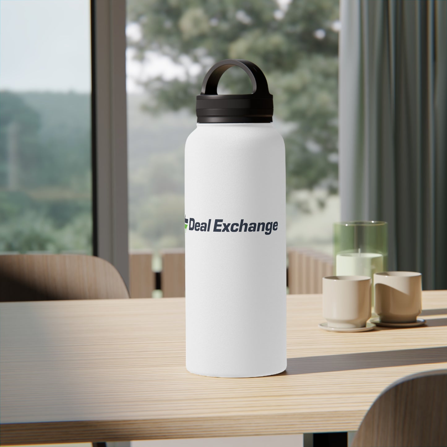 Stainless Steel Water Bottle, Handle Lid - Deal Exchange