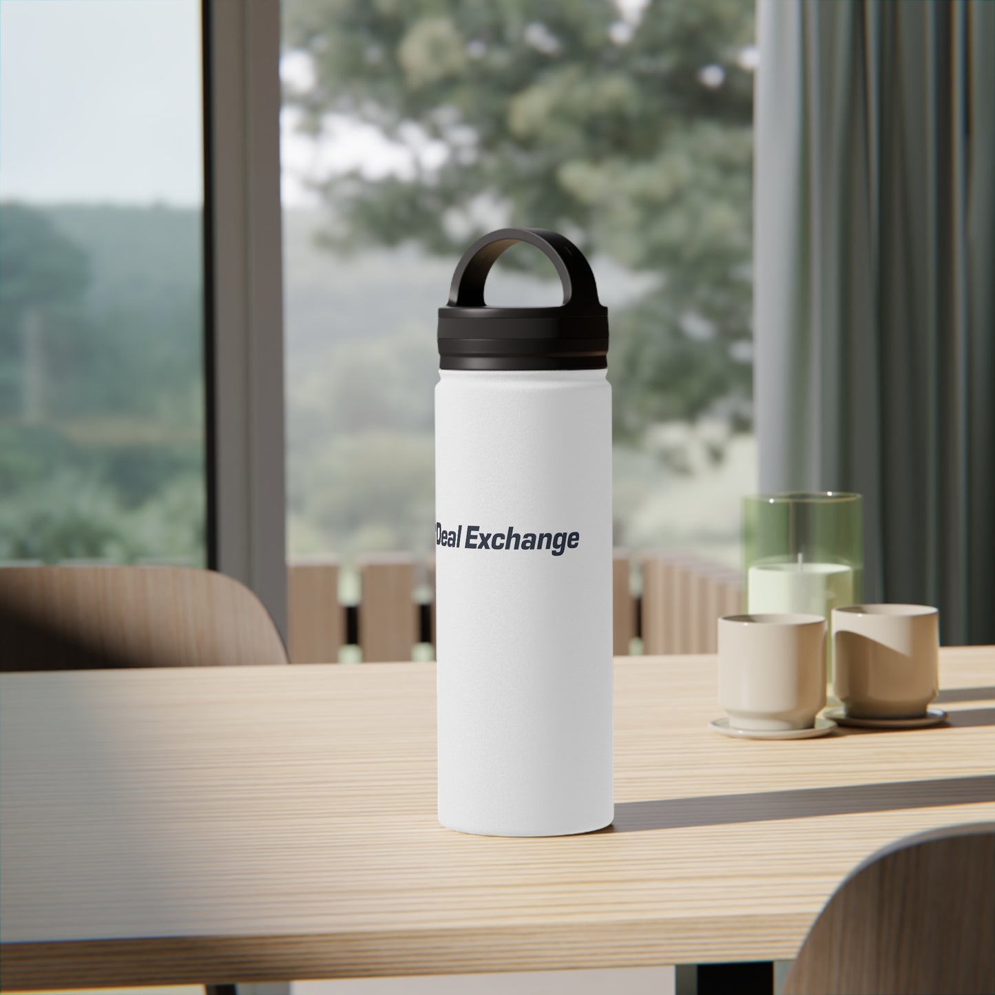 Stainless Steel Water Bottle, Handle Lid - Deal Exchange